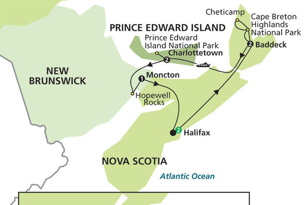 Highlights of the Canadian Maritimes with Ocean Train to Montréal
